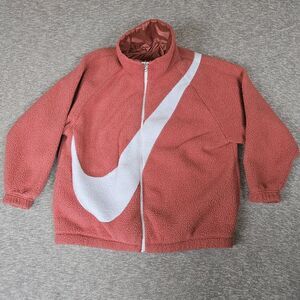 Nike Sportswear Reversible Sherpa Pink Jacket Womens Size Small CZ4063-897